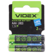 Батарейка Videx на блистере AAA 1.5V щелочная 2шт
