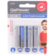 Батарейка GoPower AA 1.5V щелочная  (4шт на блистере)