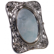 Зеркало настольное №100-2 Розы овальное серебро
