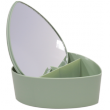Зеркало-шкатулка №008 Сердце пластиковая зеленый