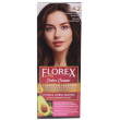 Крем-краска для волос Florex Super  4.2 Бархатный каштан стойкая с маслом Оливы + кератин 
