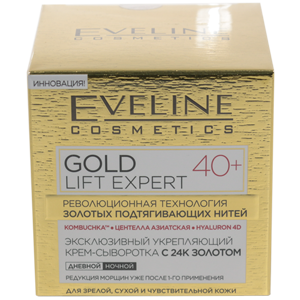 Крем для лица Gold Lift Expert 40+ Eveline укрепляющий дневной-ночной 50мл