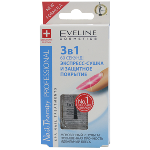 Eveline 3в1 экспресс-сушка и защитное покрытие 12мл 