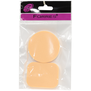 Спонж Farres №003 для макияжа прямоугольный и круглый 2шт.