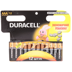 Батарейка Duracell 12шт AAA на блистере 1.5V щелочная  