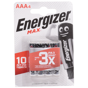 Батарейка Energizer  4шт AAA Max белый блистер 1.5V   