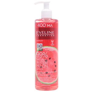Гидрогель для лица и тела Eveline Water Melon Арбуз Bio Organic 99% Natural увлажняюще-успокаивающий 400мл
