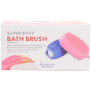 Мочалка силиконовая № 144 для душа Super Soft Bath Brush  антибактериальная с шнурком