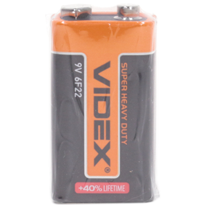 Батарейка Videx Крона без блистера 6F22  9V солевая 1шт
