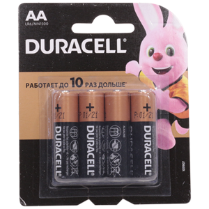 Батарейка Duracell  4шт AA на блистере 1.5V щелочная  