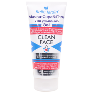 Маска-скраб-гель 3в1 для умывания Belle Jardin Clean Face с экстрактом чайного дерева 200мл