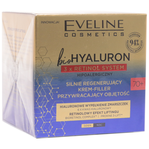 Крем-филлер 70+ BioHyaluron 3xRetinol System Eveline сильно регенерирующий против морщин день/ночь 50мл