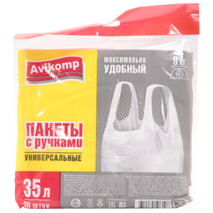Пакеты с ручками Avikomp Стандарт 35л универсальные белые 30шт