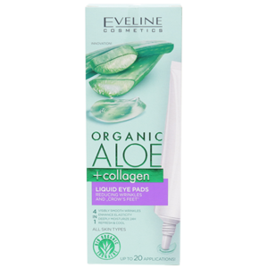 Жидкие патчи для кожи вокруг глаз Eveline Organic Aloe +Collagen против морщин 20мл 
