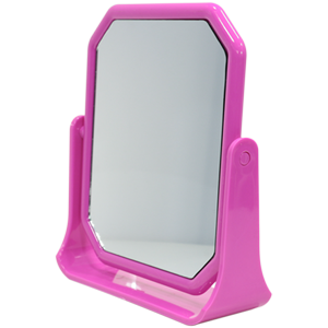 Зеркало настольное №26 R 2-х стороннее прямоугольное розовое