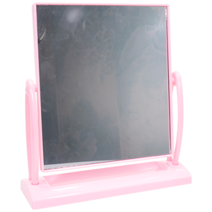 Зеркало настольное №7851 R 2-х стороннее квадратное розовое