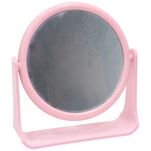 Зеркало настольное №R23-1 2-х стороннее круглое розовое