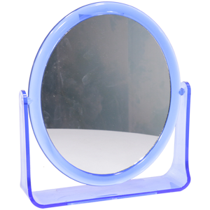 Зеркало настольное №R3 2-х стороннее круглое голубое