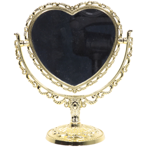 Зеркало настольное №209-X7 2-х стороннее Сердце золото