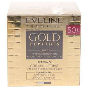 Крем-лифтинг 3в1 Gold Peptides 50+ Eveline Укрепляющий против морщин день/ночь 50мл