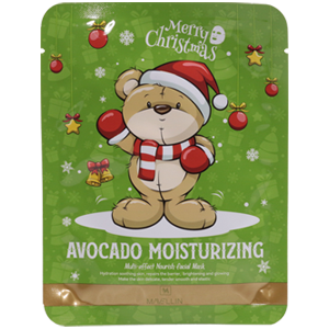 Маска Merry Christmas Avocado moisturizing с авокадо Mavellin тканевая 25гр