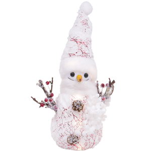 Снеговик светящийся с Новым годом! на батарейках (1шт. 30см)