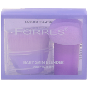 Набор спонжей Farres №FP062-2 спонж + кисть для макияжа 2в1 Baby Skin Blender