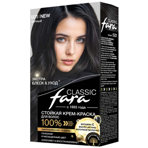 Крем-краска для волос Fara Classic тон 501 Черный стойкая 50мл