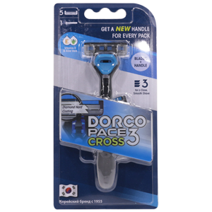 Станок для бритья  Dorco Pace 3 Cross (1 ручка + 5 сменных кассет)