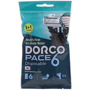 Станок для бритья Dorco Pace 6 одноразовый (4 шт)