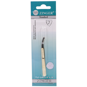 Пинцет для бровей Zinger №86053 H-G изогнутый, наклонное окончание