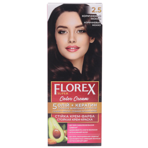 Крем-краска для волос Florex Super  2.5 Коричневый мокко стойкая с маслом Оливы + кератин