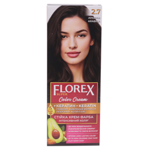 Крем-краска для волос Florex Super  2.7 Арабика стойкая с маслом Оливы + кератин