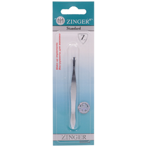 Пинцет для бровей Zinger №TA-11 Silver Straight прямой, прямое окончание (New)
