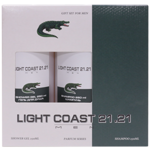 Light Coast 21.21 подарочный набор мужской парфюмерный (шампунь 250мл + гель для душа 250мл)