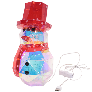 Фигура Снеговик новогодняя с подсветкой (кабель USB)