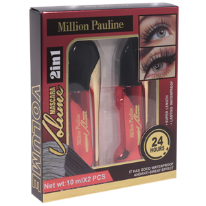 Тушь для ресниц Million Pauline №M25-172 туфелька красная - набор 2в1 Volume 10млх2шт