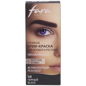 Крем-краска для бровей и ресниц Fara 1.0 Черный увлажняющая стойкая 30мл