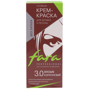 Крем-краска для бровей и ресниц Fara 3.0 Коричневый без запаха стойкая 30мл