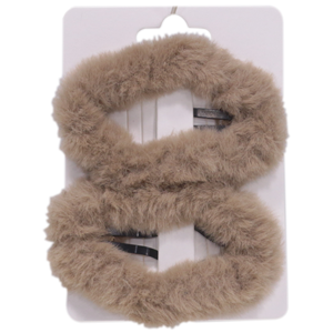 Заколка для волос Farres №TS00073-1 клик-клак меховая (комплект 2шт)