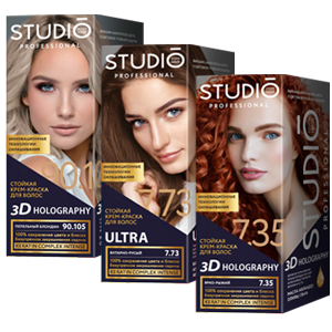 Крем-краска для волос Studio 3D Holography + Studio Ultra стойкая 50мл
