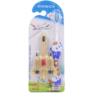 Зубная щетка Dorco №521 детская с игрушкой Самолет